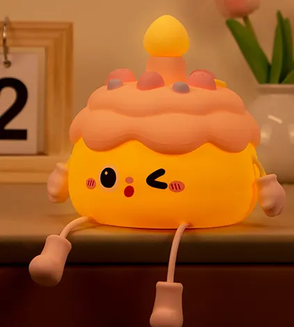 Birthday cake silicone night light